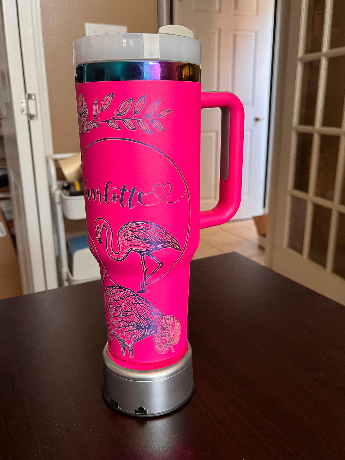 Custom Flamingo Engraved 40 oz. tumbler