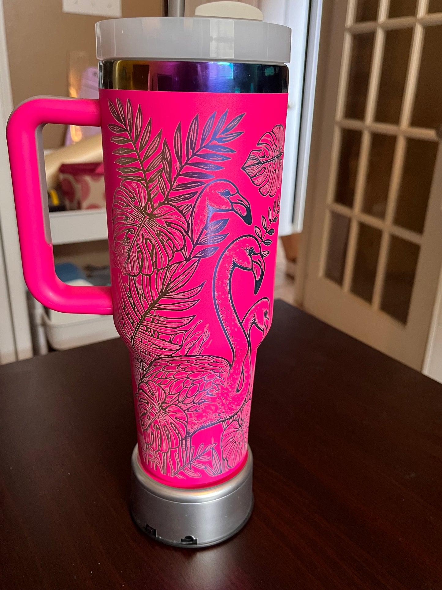 Custom Flamingo Engraved 40 oz. tumbler